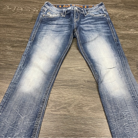 ROCK REVIVAL Sora Capris Womens 27 Flap Pocket Bling 24" Inseam Low Rise - Picture 12 of 15